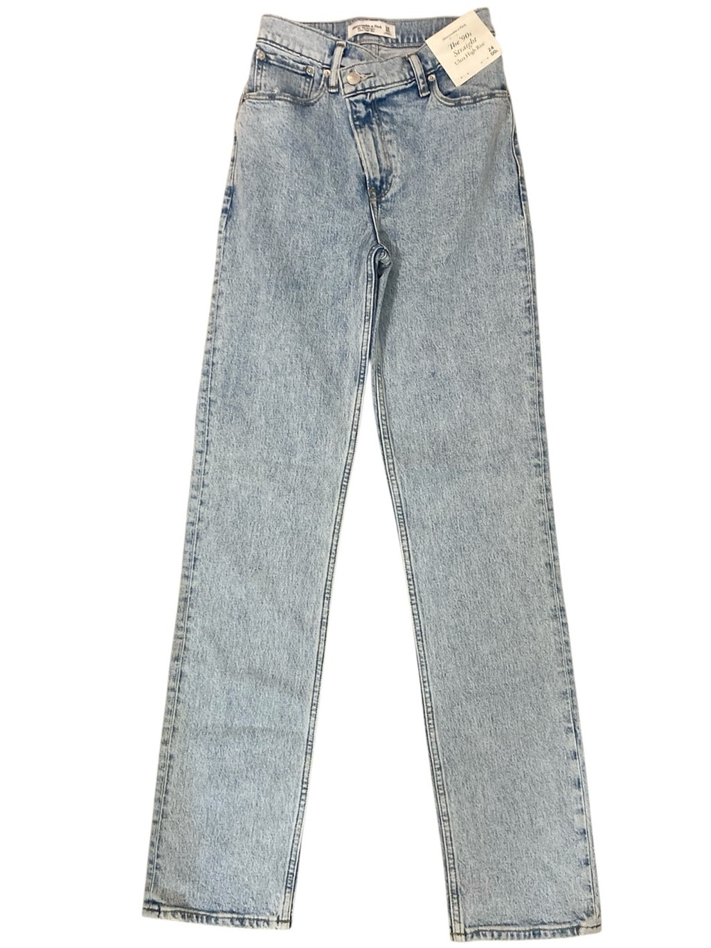 NWT Abercrombie & Fitch The 90’s Straight Ultra High Rise Jean 24 / 00 Long